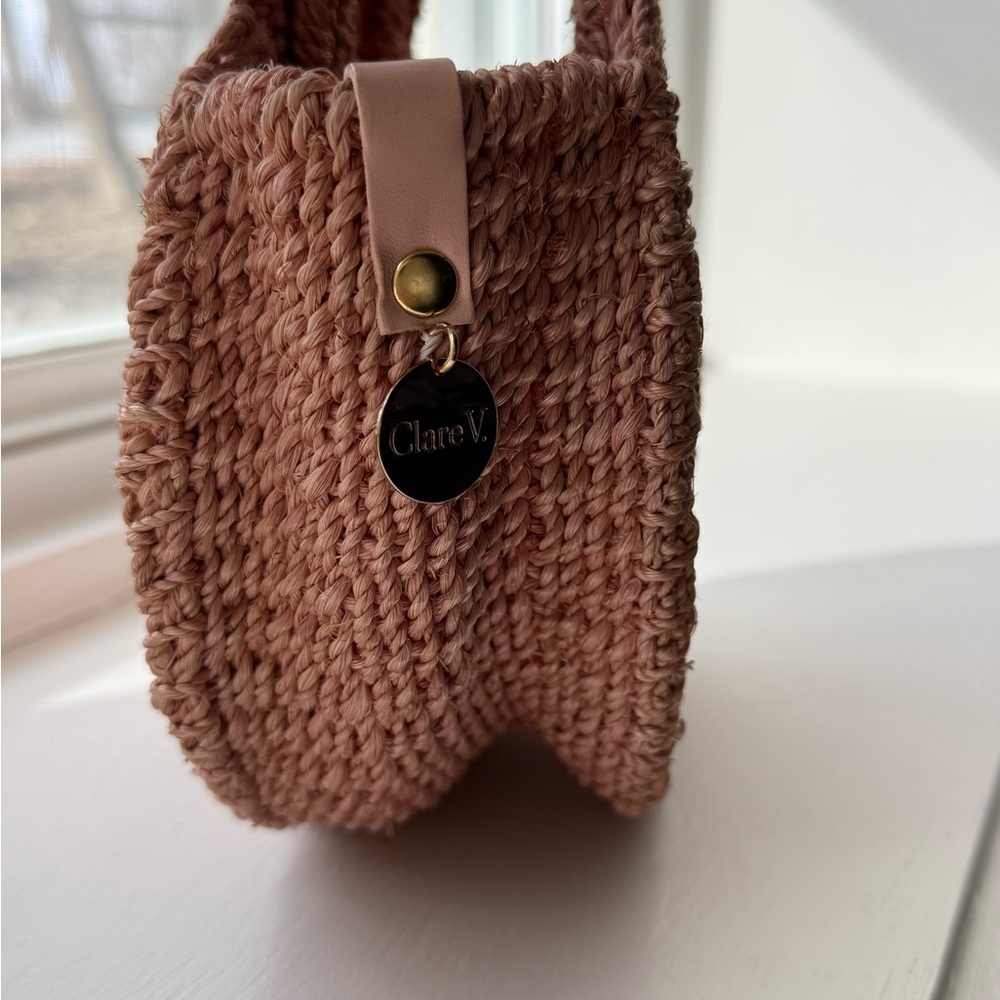 Clare V Pink Knit Small Tote